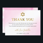 Cartão De Agradecimento Elegante Aquarela Pastel Rosa Dourado Bat Mitzvah<br><div class="desc">Elegante Aquarela Pastel Rosa Dourado Bat Mitzvah Cartões de agradecimentos</div>