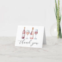 Elegante Aquarela Vino antes dos Votos Obrigada 