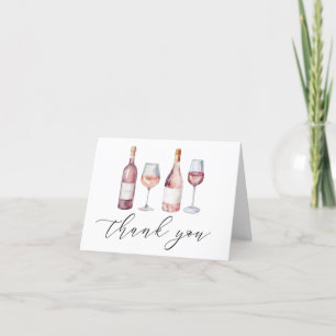 Cartão De Agradecimento Elegante Aquarela Vino antes dos Votos Obrigada