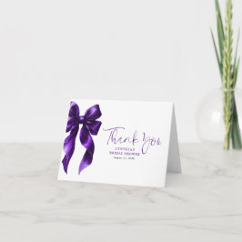 Cartão De Agradecimento Elegante Arco Roxo Escuro Obrigado Chá de Noiva