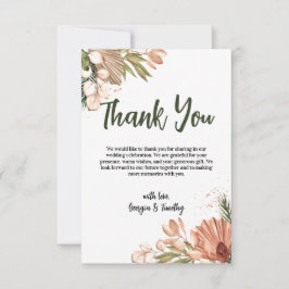 Cartão De Agradecimento Elegante Boho Flowers, Foto