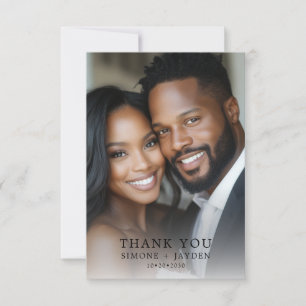 Cartão De Agradecimento Elegante Casamento Afro-Americano 2 Foto Obrigado