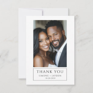 Cartão De Agradecimento Elegante Casamento Afro-Americano 2 Foto Obrigado