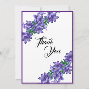 Cartão De Agradecimento Elegante Chic Floral Roxo País