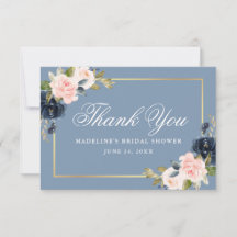 Elegante Chuveiro de Noiva em Azul Poeira Floral R