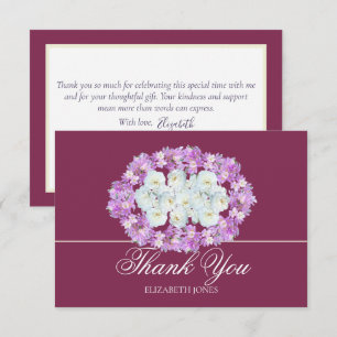 Cartão De Agradecimento Elegante Crocus Rosa Branca Obrigado Chuveiro de N