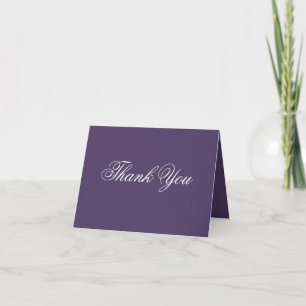 Cartão De Agradecimento Elegante de Script Clássico Púrpura Dusty Boho Chi