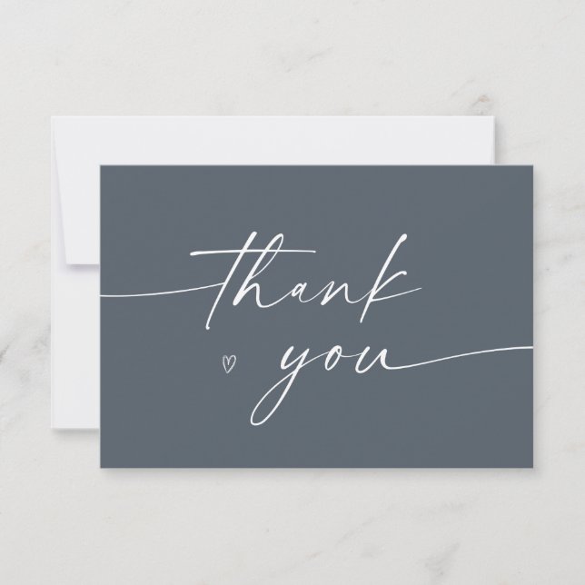 Cartão De Agradecimento Elegante de Script Minimalista (Frente)
