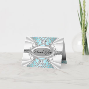 Cartão de Agradecimento Elegante Diamante Azul