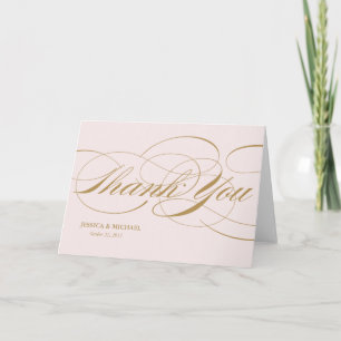 Cartão de Agradecimento Elegante - Dourado