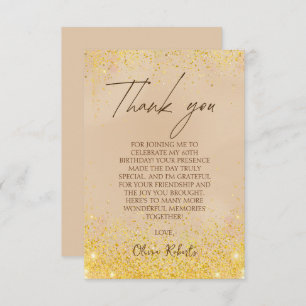 Cartão De Agradecimento Elegante Dourado 60º aniversário