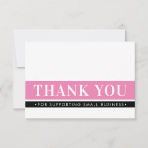 Cartão De Agradecimento ELEGANTE EMPRESA OBRIGADO A ENVIAR o preto rosa