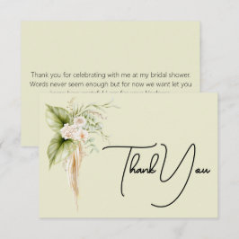 Cartão De Agradecimento Elegante Etiqueta de Nome com Borda Floral em Pape