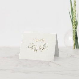 Cartão De Agradecimento Elegante floral branco de condolências