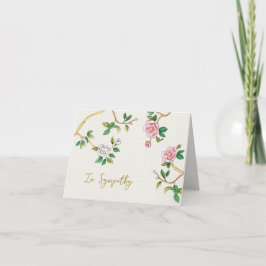 Cartão De Agradecimento Elegante Floral Chinoisorie de Aquarela de Condolê