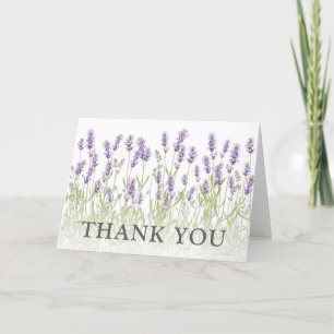 Cartão De Agradecimento Elegante Floral de Lavanda Obrigado