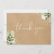 Elegante Floral Verde Rústico Kraft Empresarial