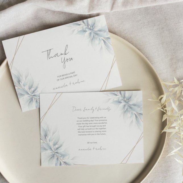 Cartão De Agradecimento Elegante Foliage Modern (Criador carregado)