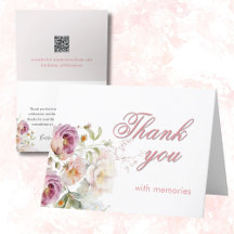 Elegante Foto Floral QR Link A Qualquer Ano Aniver