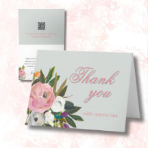Elegante Foto Floral QR Link A Qualquer Ano Aniver