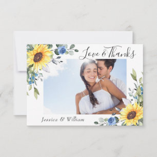 Cartão De Agradecimento Elegante Girassóis Eucalyptus Greenery 2 FOTO