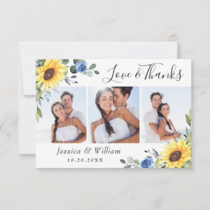 Cartão De Agradecimento Elegante Girassóis Eucalyptus Greenery 3 FOTO