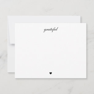 Cartão De Agradecimento Elegante Grateful Heart Script Old Money