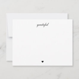 Cartão De Agradecimento Elegante Grateful Heart Script Old Money