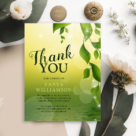 Cartão De Agradecimento Elegante Greenery Memorial Funeral Obrigado