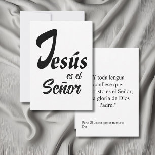 Cartão De Agradecimento Elegante Jesus es el señor Black & White Modern
