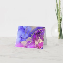 Cartão De Agradecimento Elegante Lavagem de Tinta Roxa Rosa Jewel Toned 