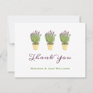 Cartão De Agradecimento Elegante Lavanda francesa Potter Obrigado