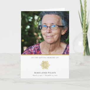 Cartão De Agradecimento Elegante Memorial Fotográfico de Snowflake Dourado