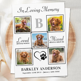 Cartão De Agradecimento Elegante Memorial Pet Personalizado 5 Colagem de F