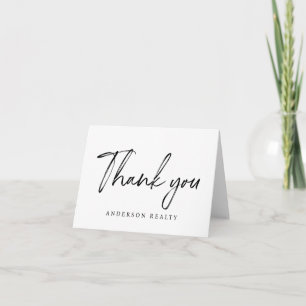Cartão De Agradecimento Elegante Minimalista Empresarial Personalizada