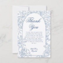 Elegante Moldura de Toile Floral Azul Francês Vint