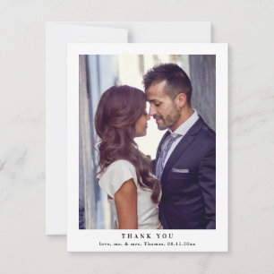 Cartão De Agradecimento Elegante Monograma Greenery Deixa Foto De Casament