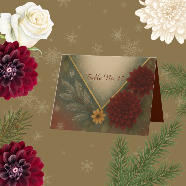 Cartão De Agradecimento elegante número da mesa de casamento floral do out (Criador carregado)