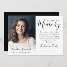 Elegante Obrigado Simpatia Fotográfica Funeral Gri