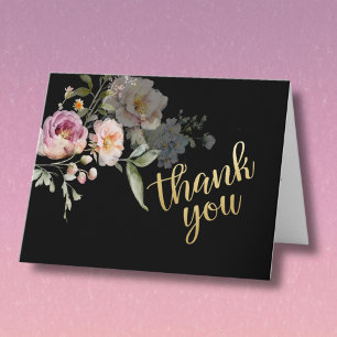 Cartão De Agradecimento Elegante Orçamento Floral Aquarela Aposentadoria
