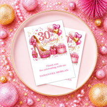 Elegante Ouro Rosa 30º Aniversário Brilho Agradeci