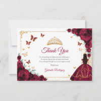 Elegante Quinceanera Burgundy Luxuosa
