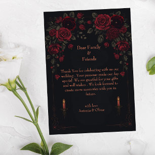 Cartão De Agradecimento Elegante Romance Vitoriana Gótica