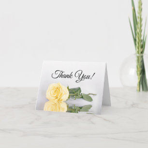 Cartão De Agradecimento Elegante Rosa Amarela Manteiga Casamento Foto Dent