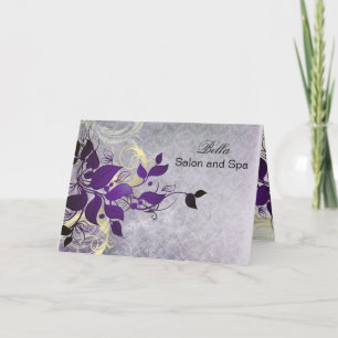 Cartão De Agradecimento elegante roxo florescente Negócios Obrigado Cartõe