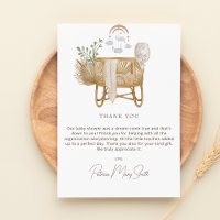 Elegante Rustic Boho Baby Cot Chá de fraldas