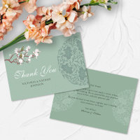 Elegante Sage Green Chinoiserie Obrigado