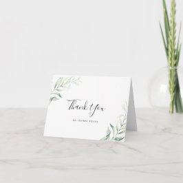 Cartão De Agradecimento Elegante Sage Greenery Eucalyptus Wedding
