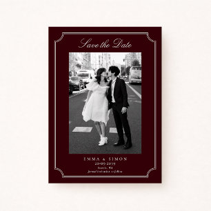 Cartão De Agradecimento Elegante Save the Date de Fotografia em Dupla Mold