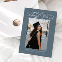 Elegante Script de Formatura Foto Azul Loja